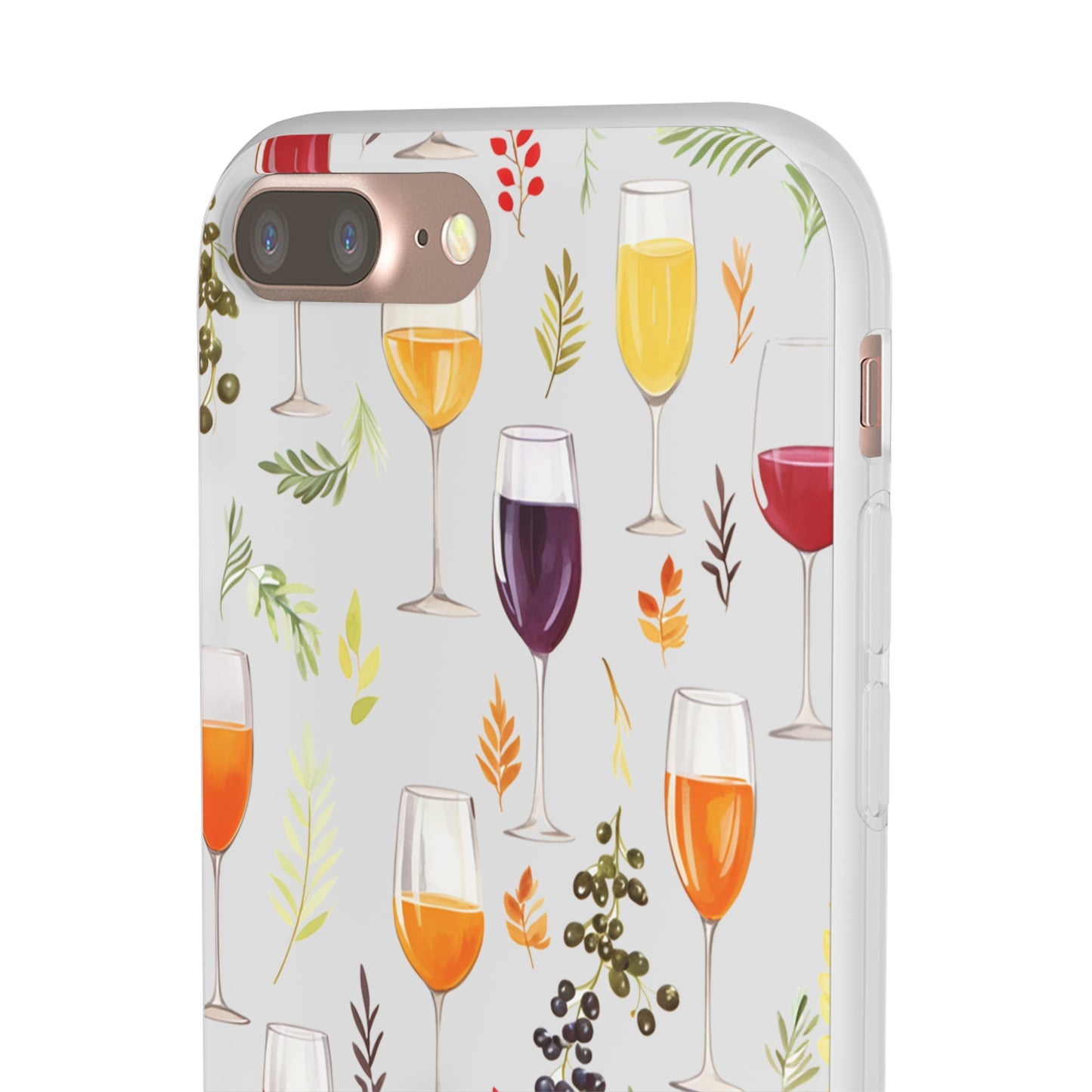 Elegant Wine Glasses Transparent Flexi Phone Case