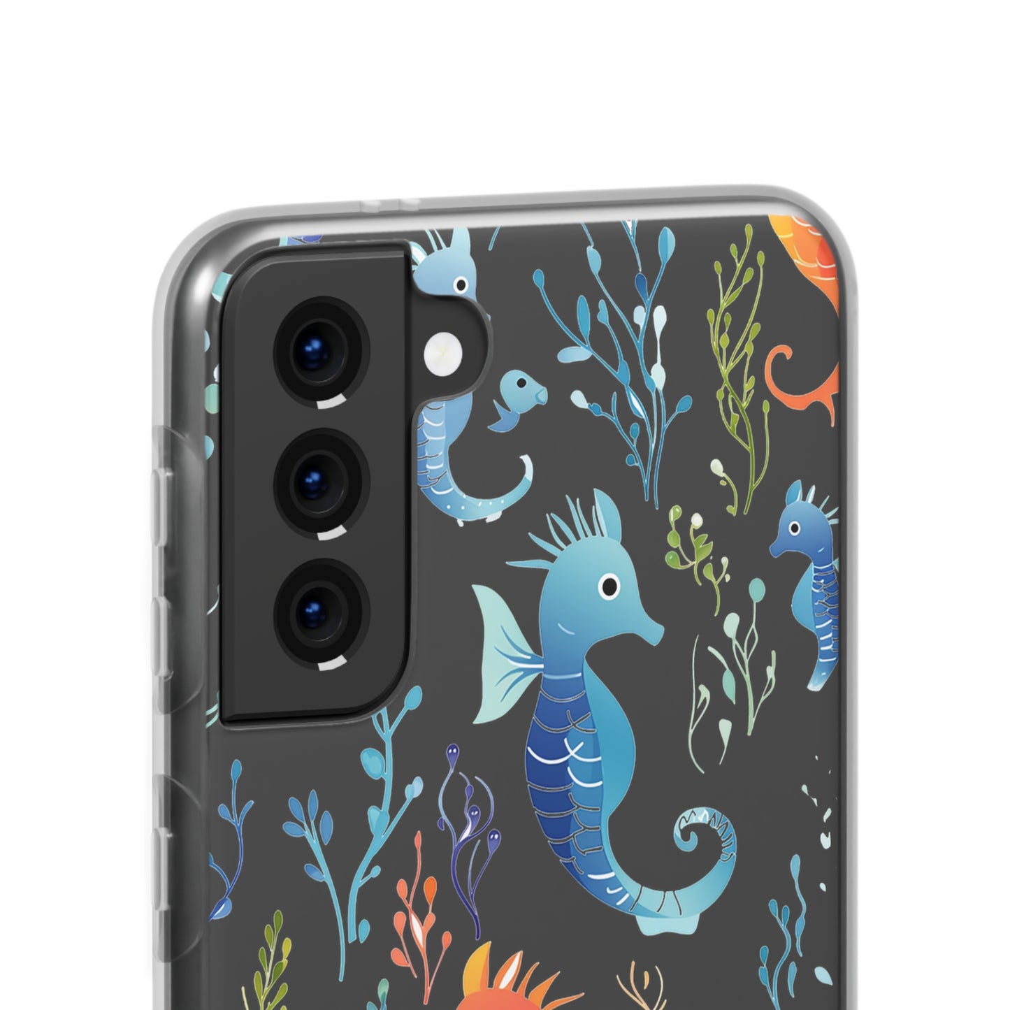 Underwater Seahorse Flexi Transparent phone Case : Dive into Cuteness!