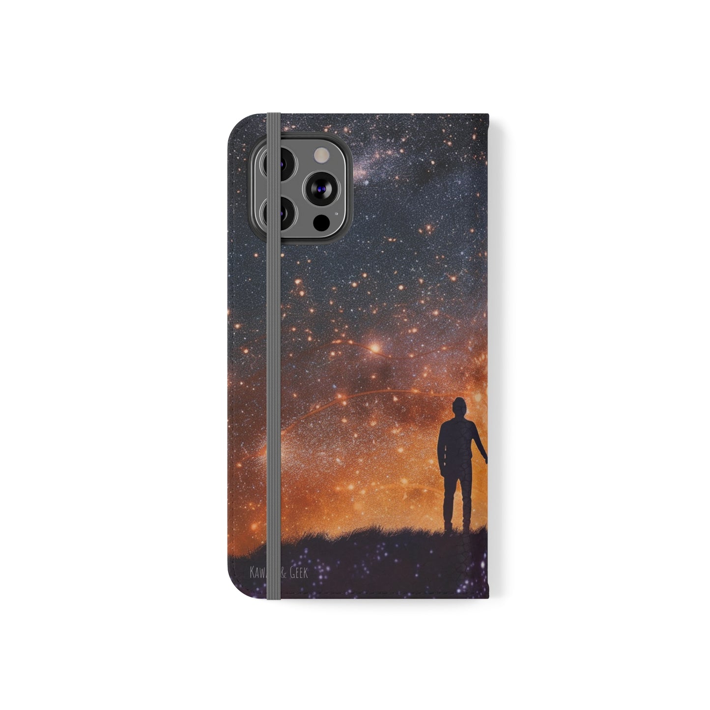 Starry Night Lovers Flip Phone Case - Embrace the Beauty of the Night Sky