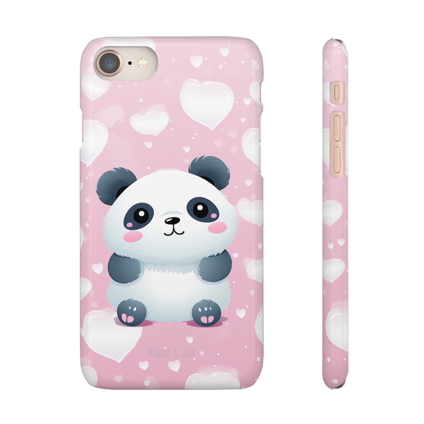 Cute Panda & Hearts Premium Phone Case