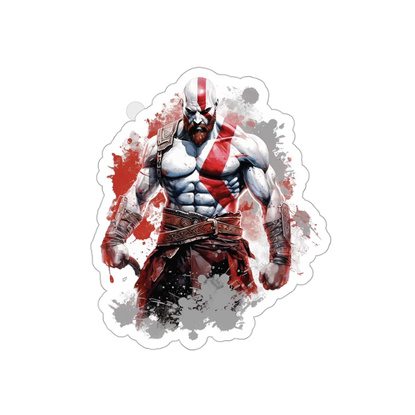 Kratos Sticker - Add a Touch of Artistic Power to Your Accessories - God of War