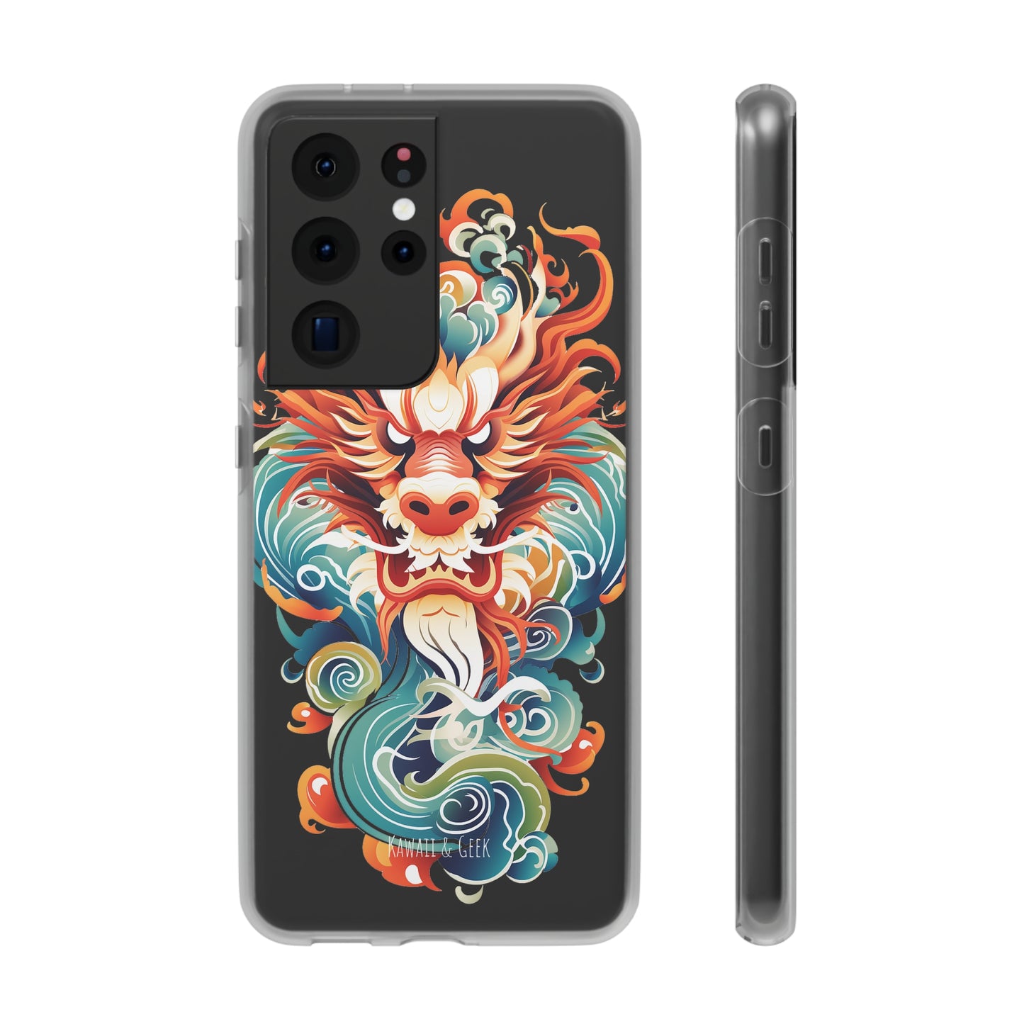 Chinese Ink Dragon Flexi Transparent Phone Case