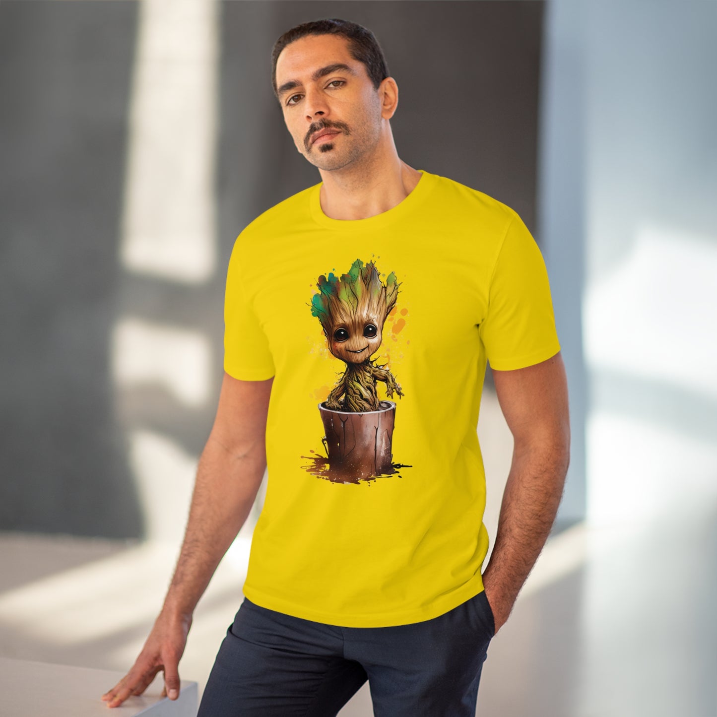 Eco-Friendly Baby Groot Watercolor Style Unisex T-Shirt - Add Some Fun and Sustainable Style to Your Wardrobe