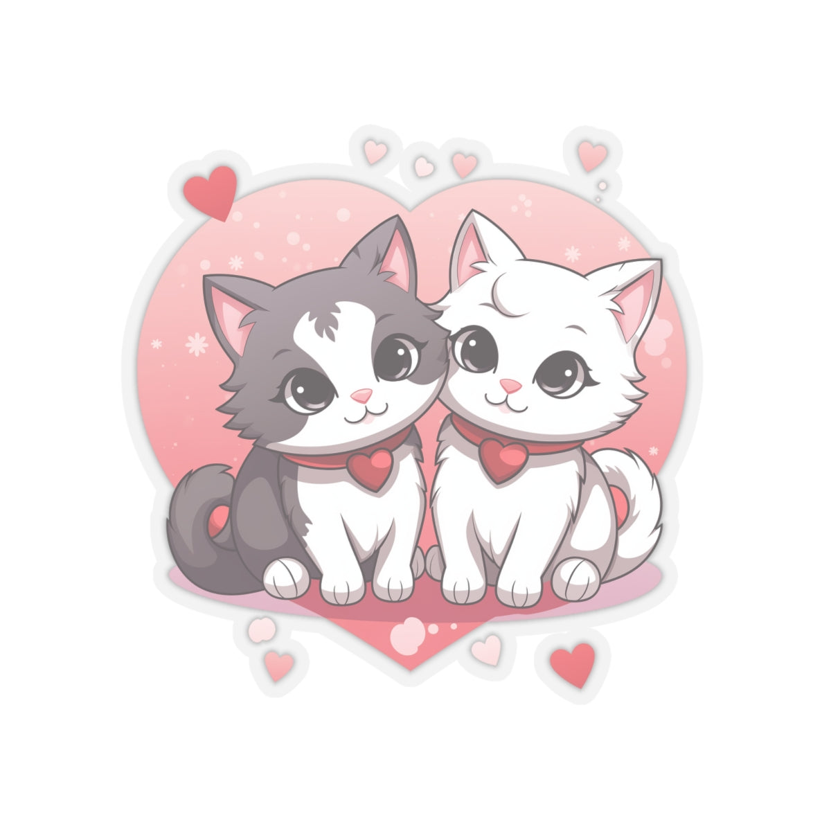 Valentine's Day Cute Cats Couple Sticker