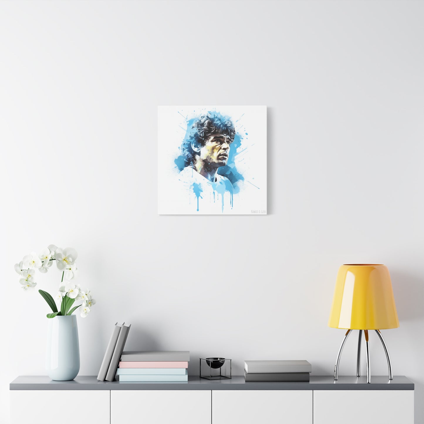 Diego Maradona Watercolor Mastery Cotton Canvas