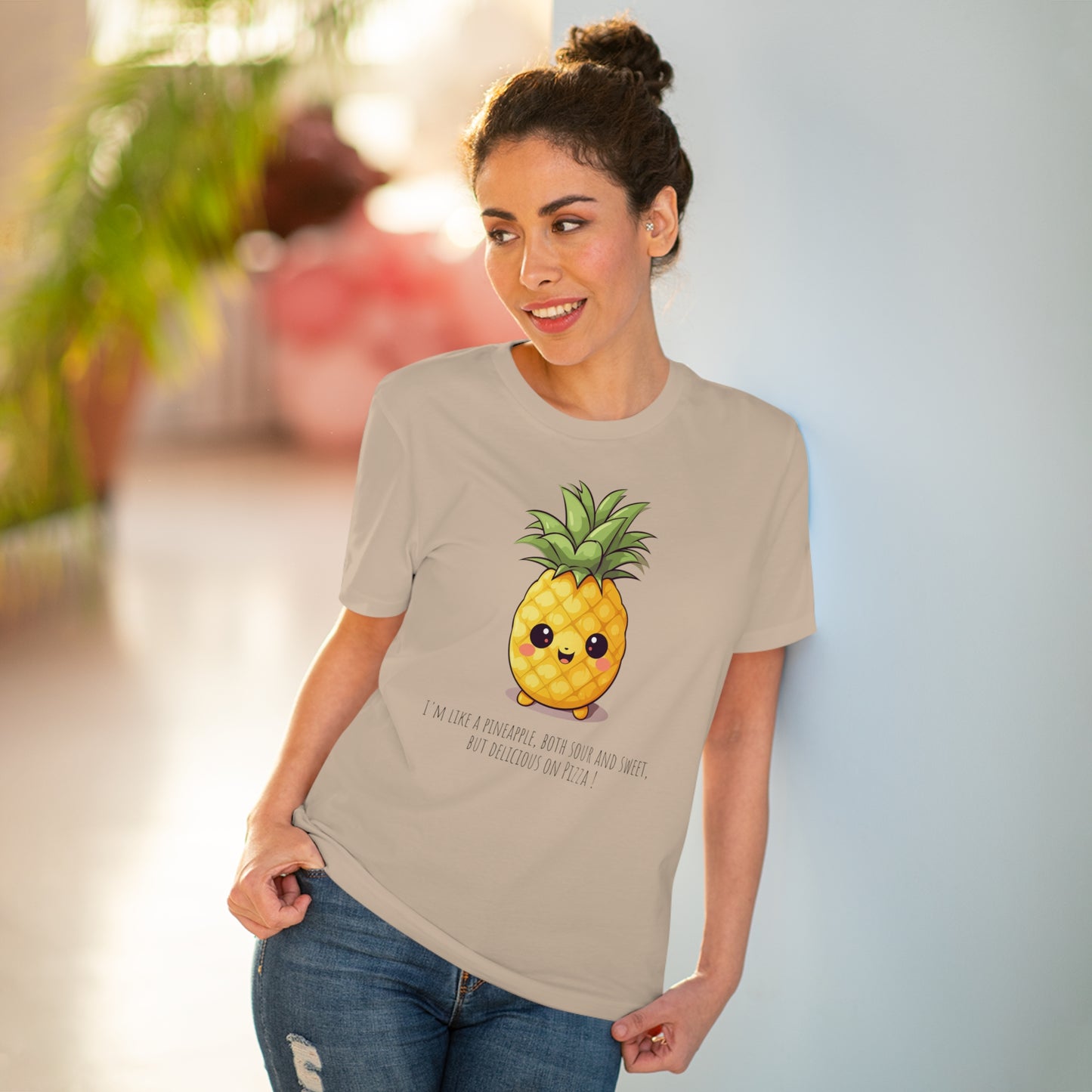 Eco-Friendly Pineapple T-Shirt with a Sweet & Sassy Slogan