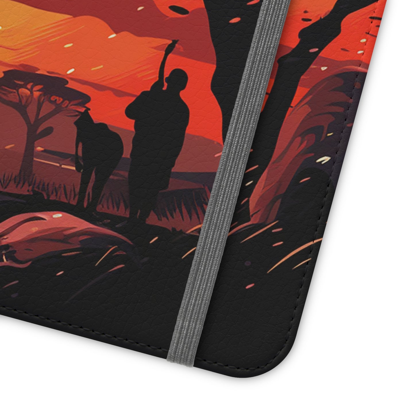 African Landscape Sunset Flip Phone Case - Capture the Serenity of the Savanna on Your Device