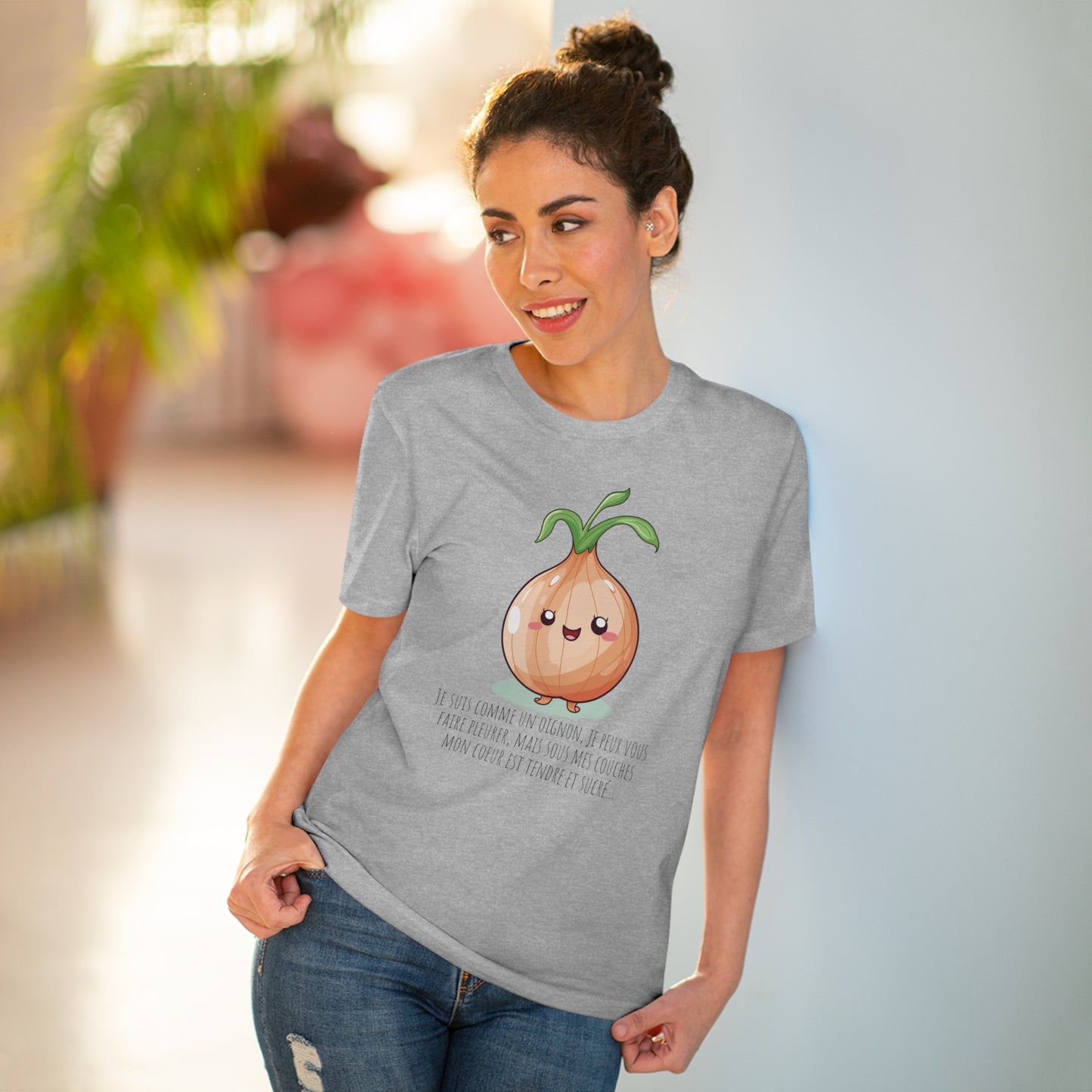 Sweet and Sassy Eco-Friendly Onion T-Shirt for Heartfelt Style - FRENCH