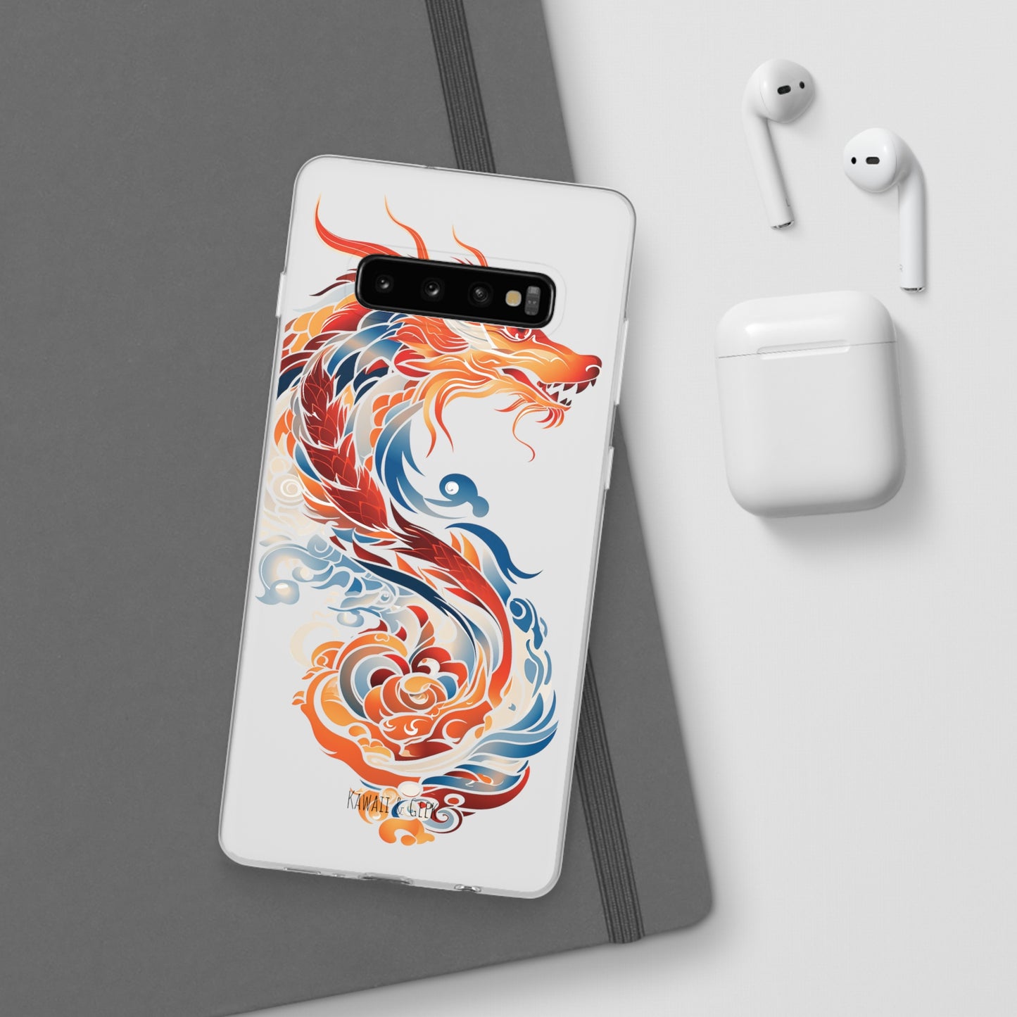 Elegant Chinese Ink Dragon Flexi Transparent Phone Case