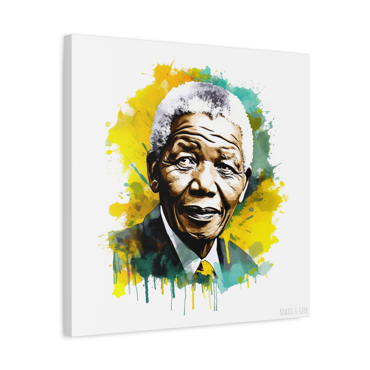 Nelson Mandela Canvas - Inspiring Leadership in Vivid Hues