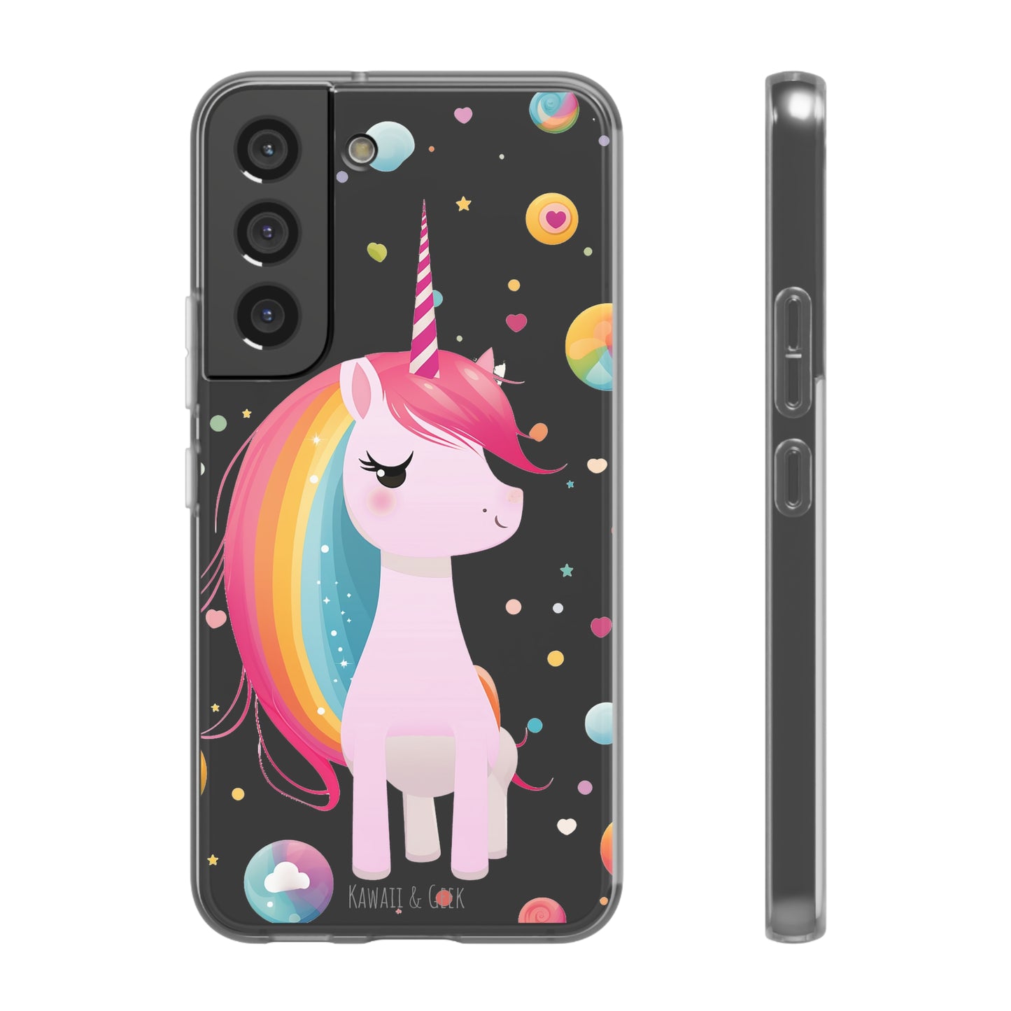 Kawaii Unicorn Flexi Transparent Phone Case