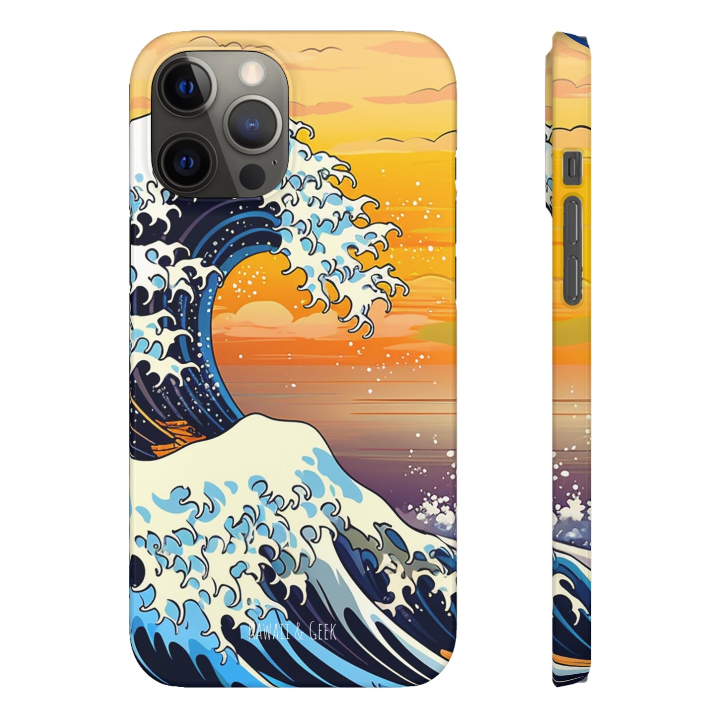 Sunset Big Wave Phone Case - Embrace the Majestic Hokusai Style in Your Hands