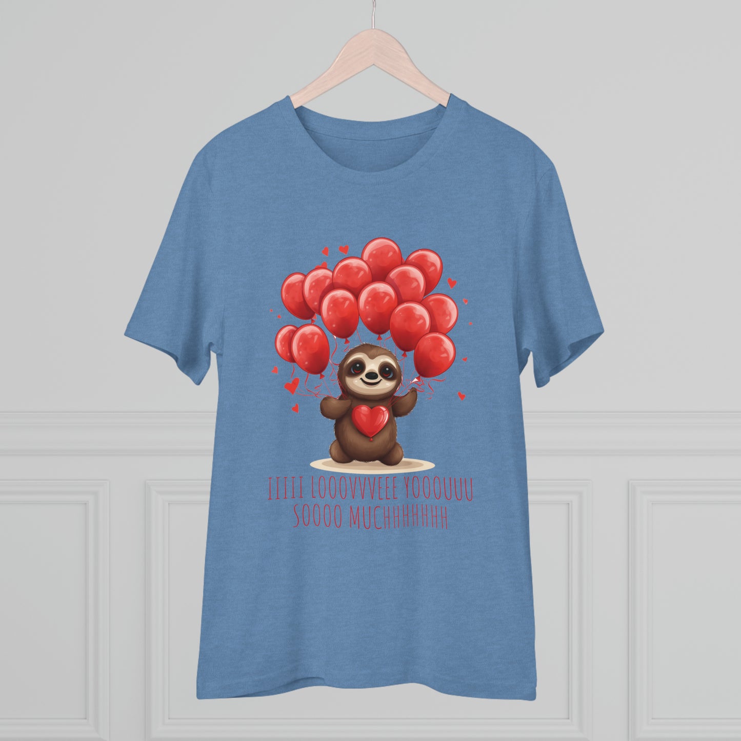 Sloth Love Balloon Tee - Eco-Friendly Slow Love Shirt - Valentine's Day Special