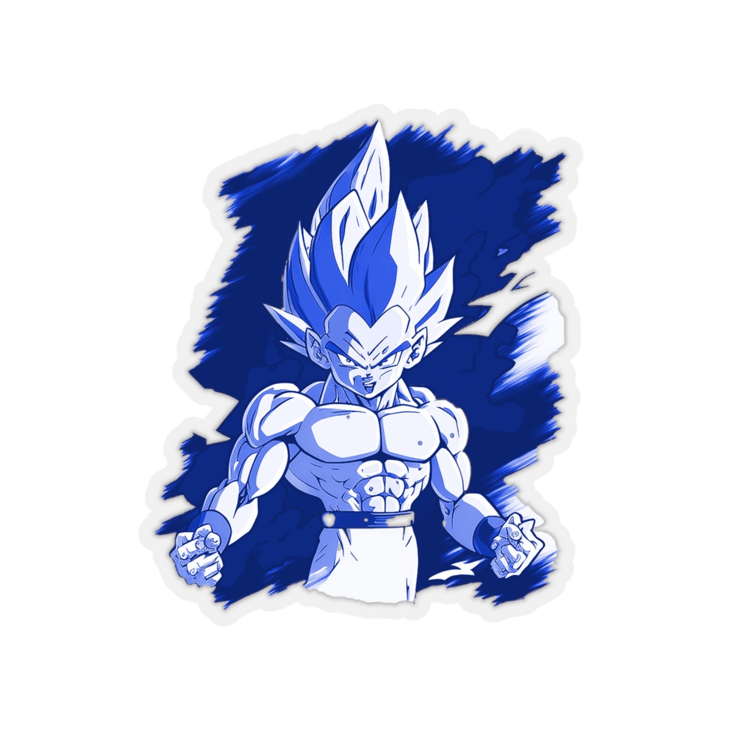 Angry Vegeta in Anime Style Sticker - Add Some Intense and Bold Style to Your Tech