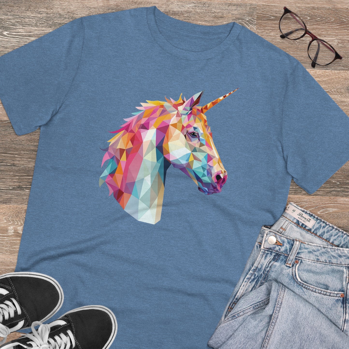 Unicorn Polygonal T-Shirt - Embrace Magical Elegance