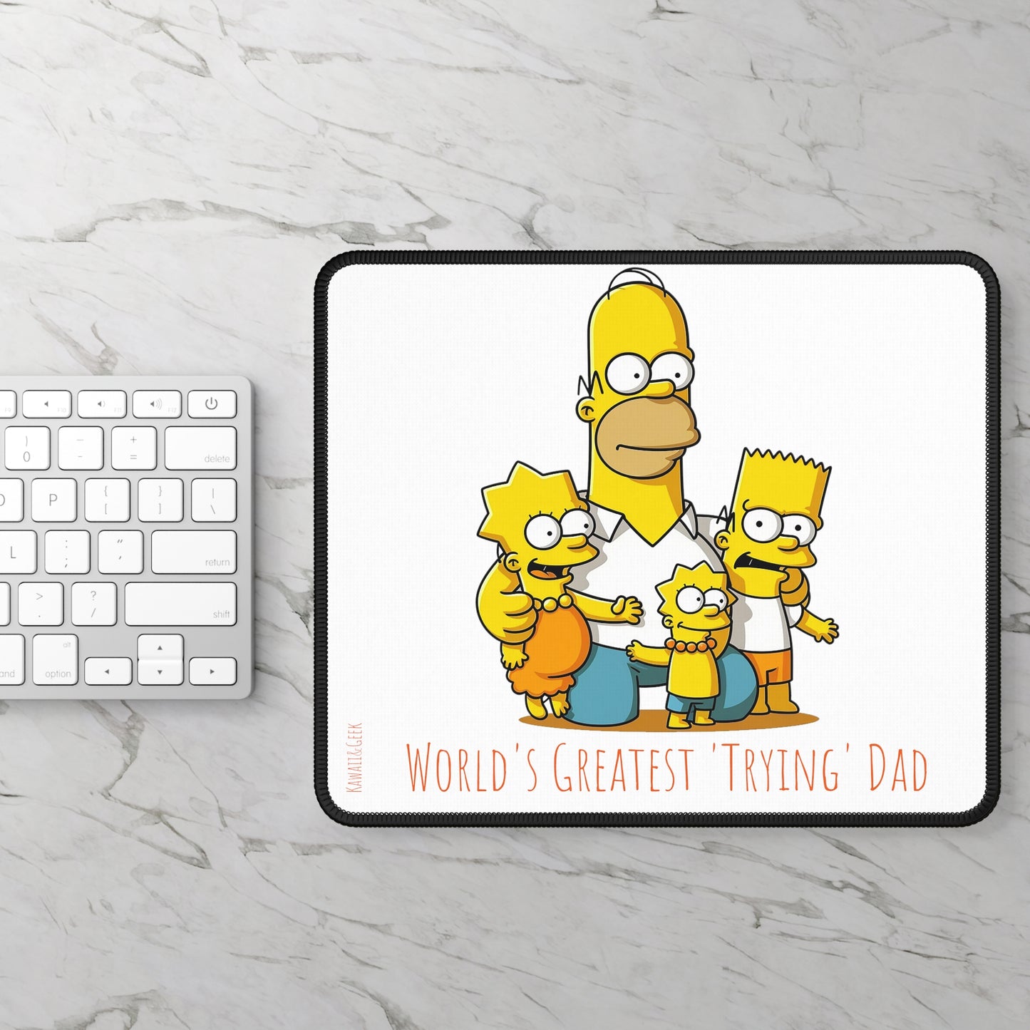 Homer Simpson Mouse Pad: "World's Greatest 'Trying' Dad"