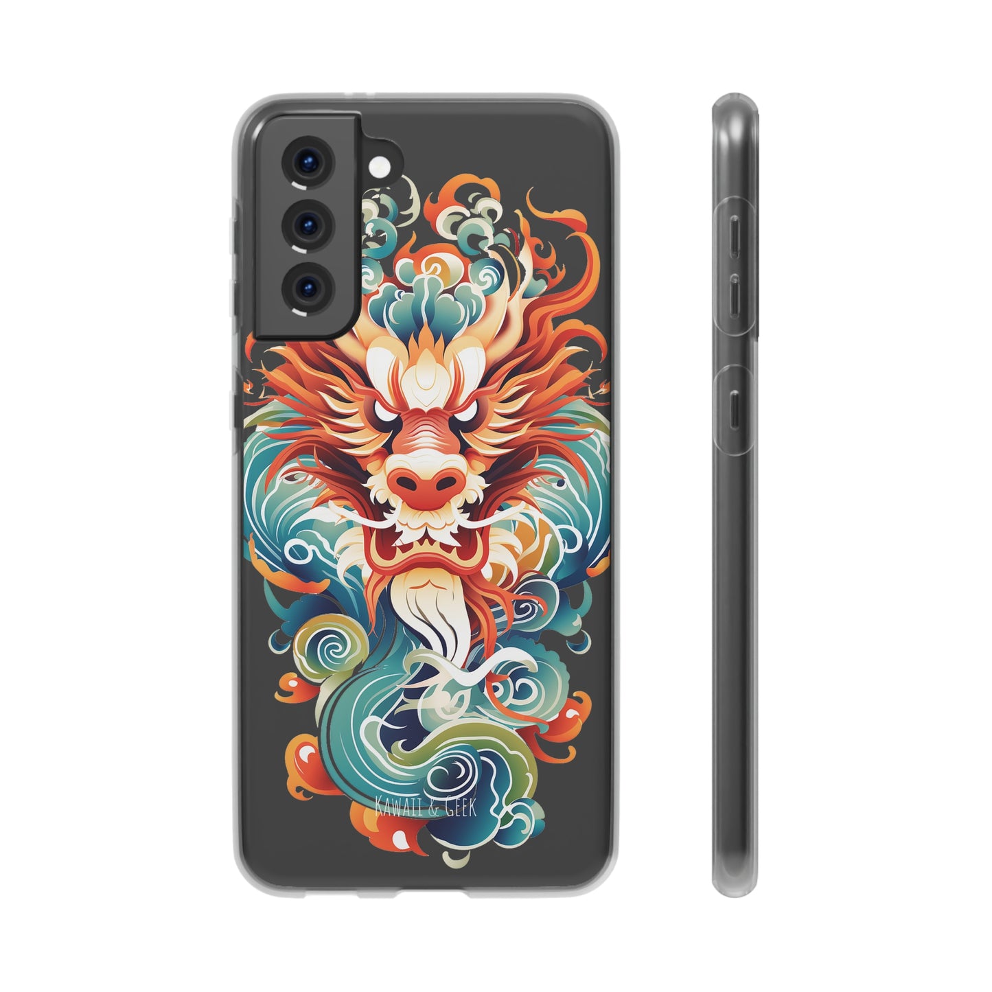 Chinese Ink Dragon Flexi Transparent Phone Case