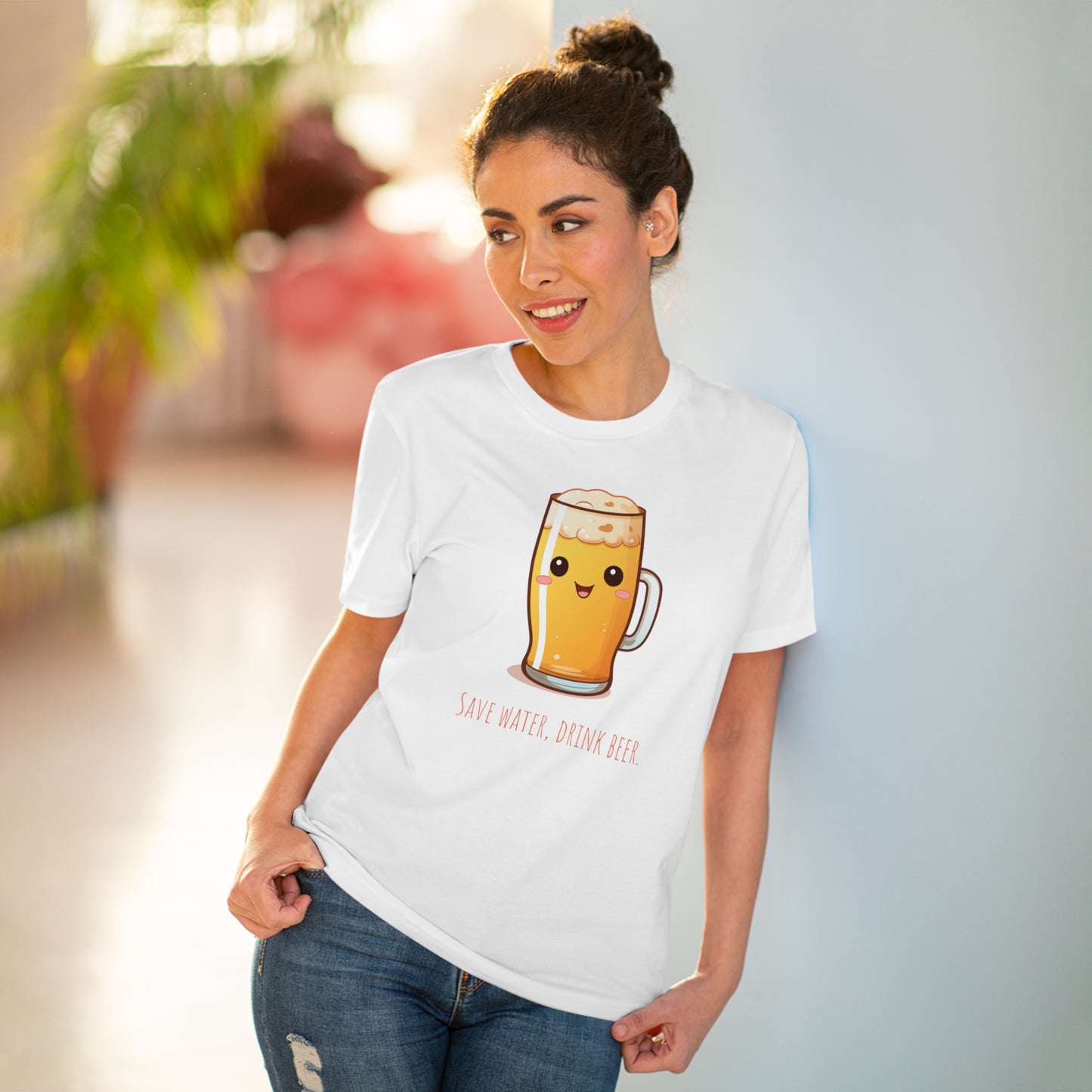 Eco-Friendly Unisex Beer T-Shirt - 'Save Water, Drink Beer'