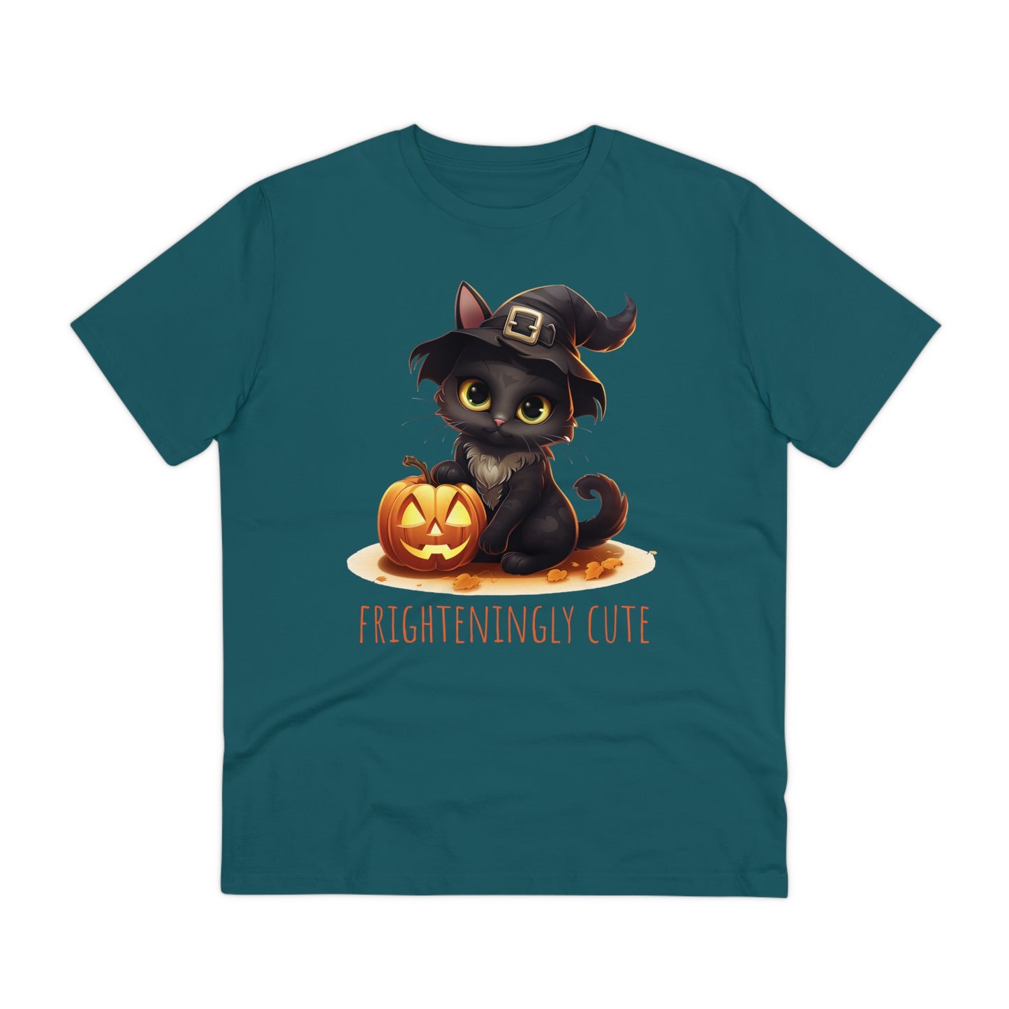 Frighteningly Cute: Halloween Black Cat Eco-Friendly T-shirt