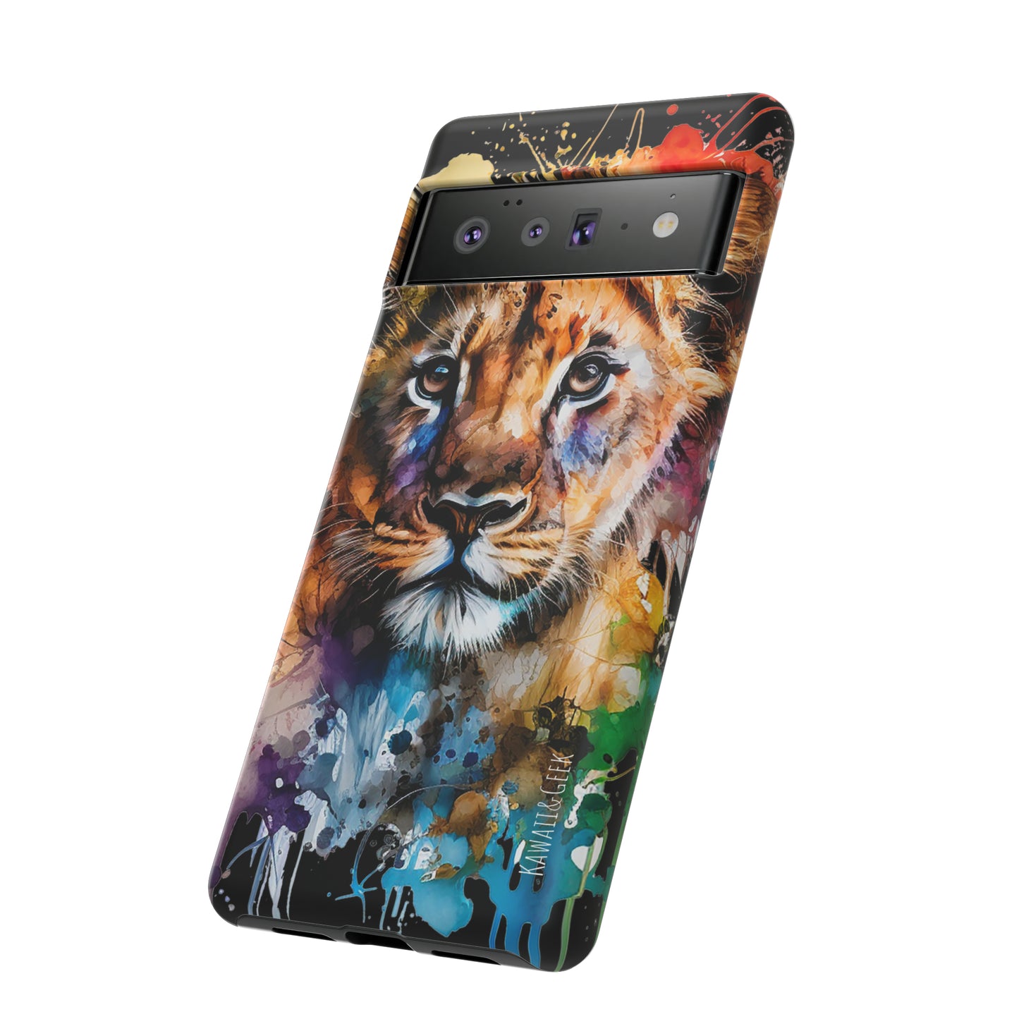 Watercolor Lion Cub Tough Phone Case - iPhone 15 compatible