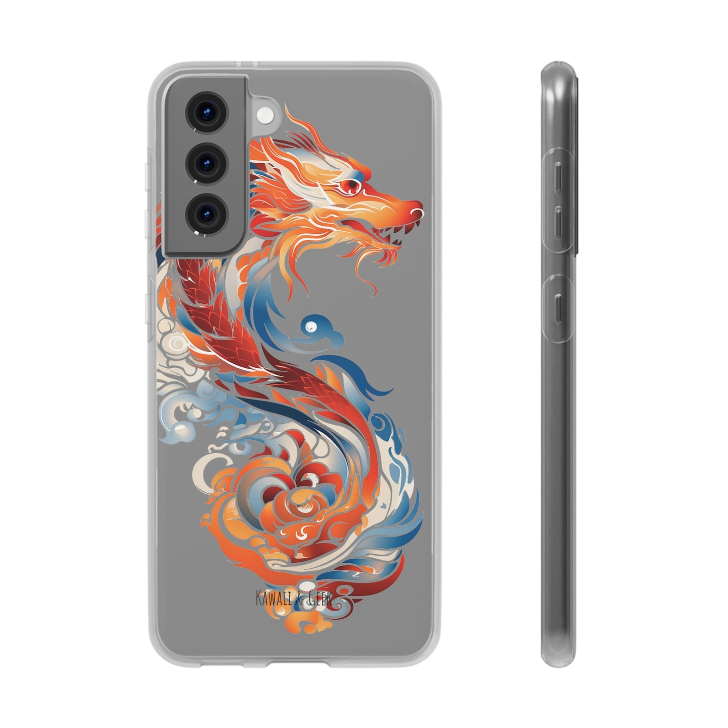 Elegant Chinese Ink Dragon Flexi Transparent Phone Case