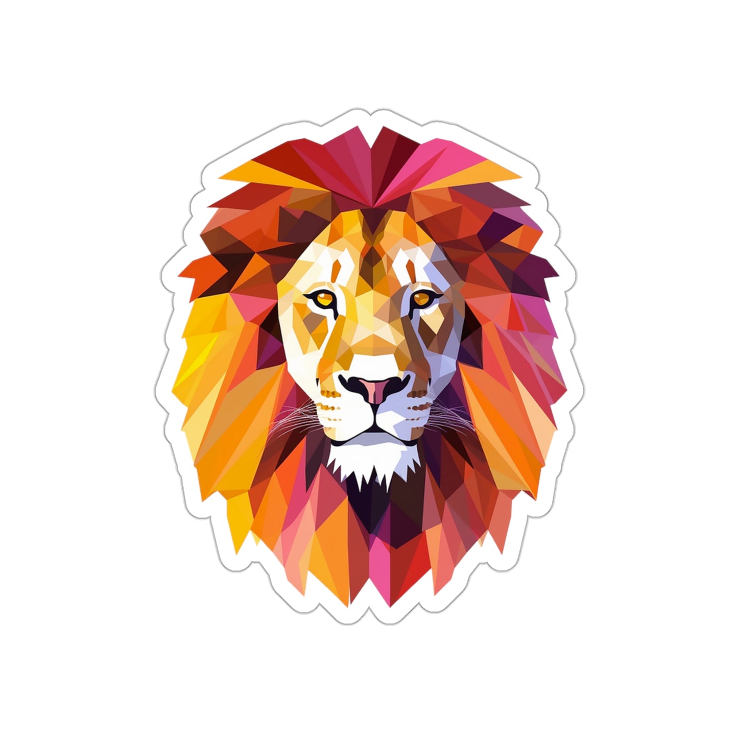 Lion Sticker - Roar with Geometric Majesty