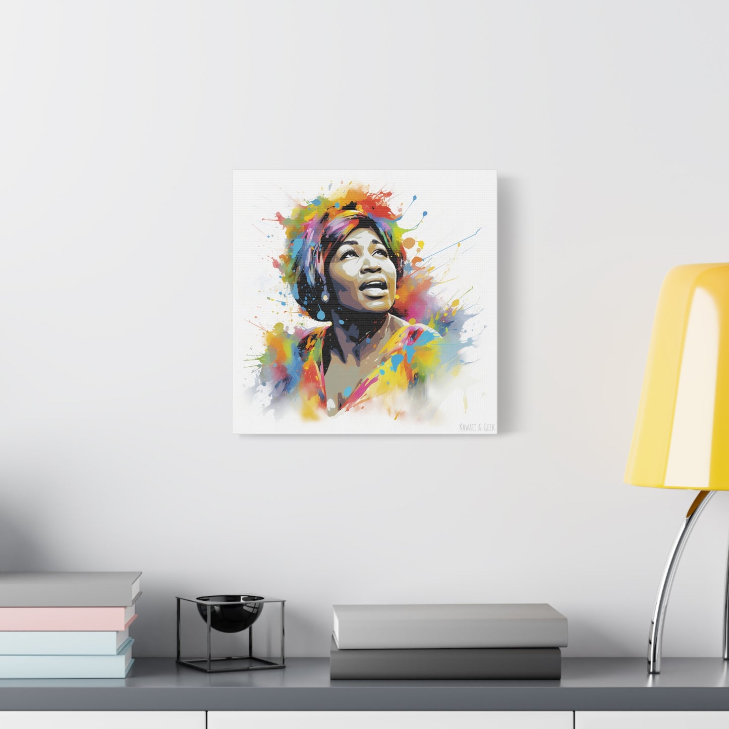 Aretha Franklin Watercolor Cotton Canvas