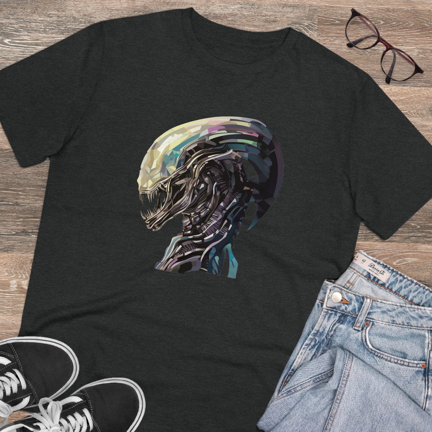 Alien Xenomorph PolygonalT-Shirt - Embrace Otherworldly Fashion