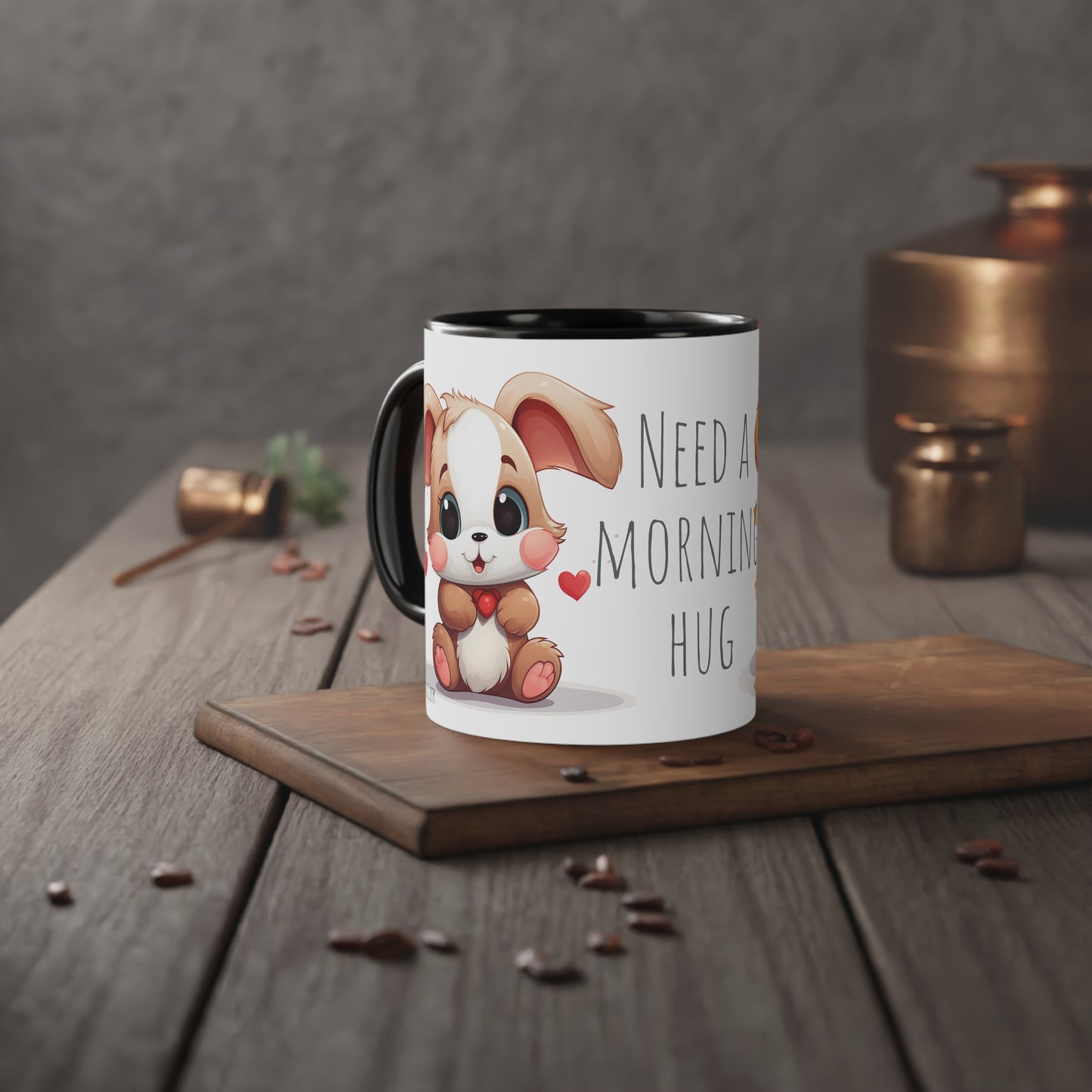 11oz Bi-Color Mug: "Morning Hug" Teddy Duo - EU