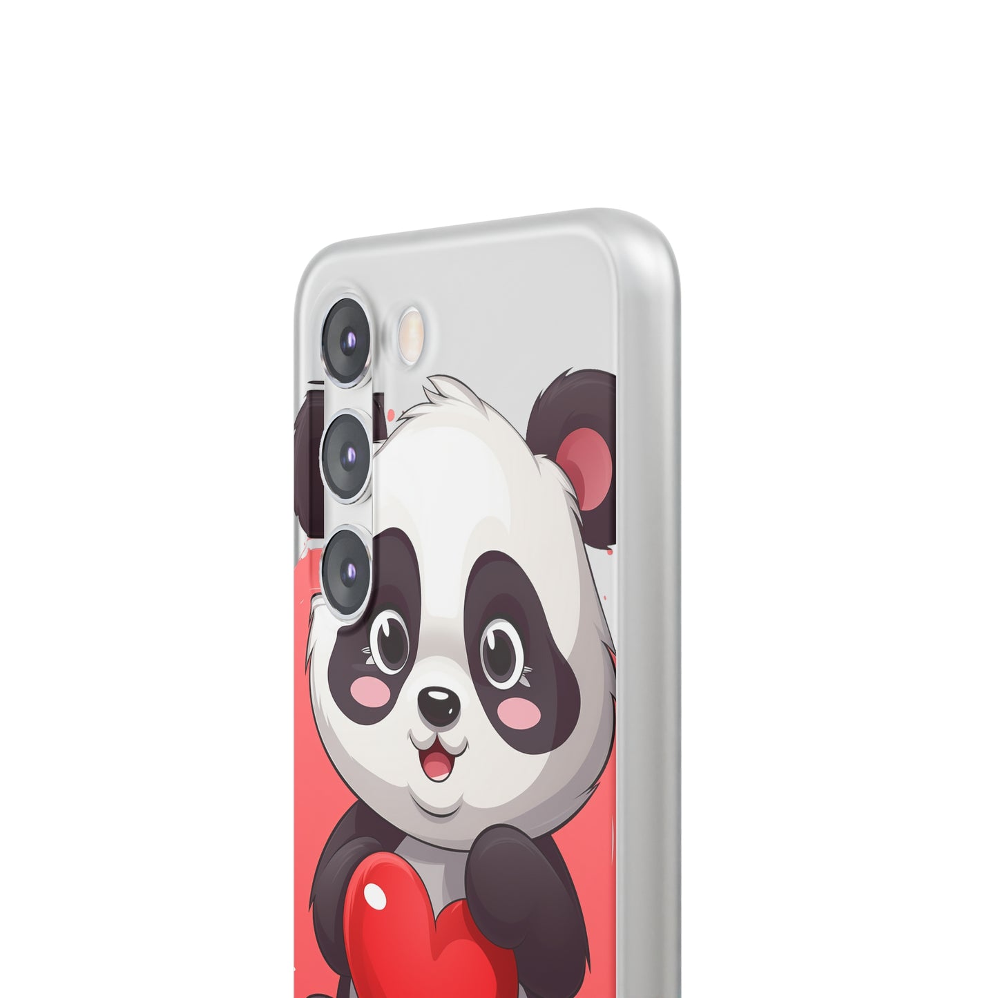 Valentine's Panda Heart Phone Case - Flexi & Semi-Transparent