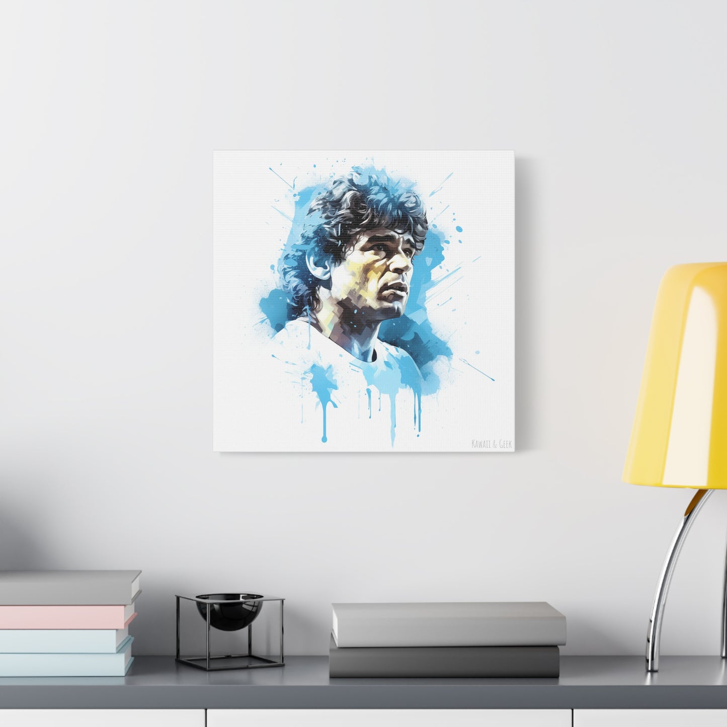 Diego Maradona Watercolor Mastery Cotton Canvas