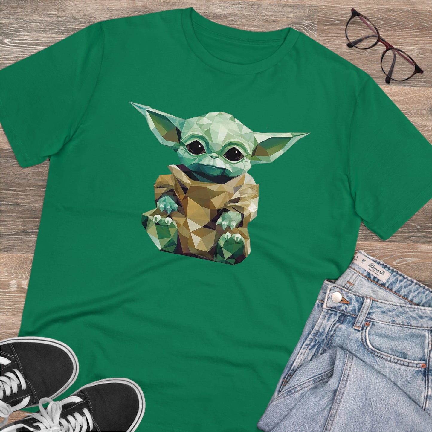 Baby Yoda Grogu Polygonal T-Shirt - Embrace Adorable Force - Star Wars