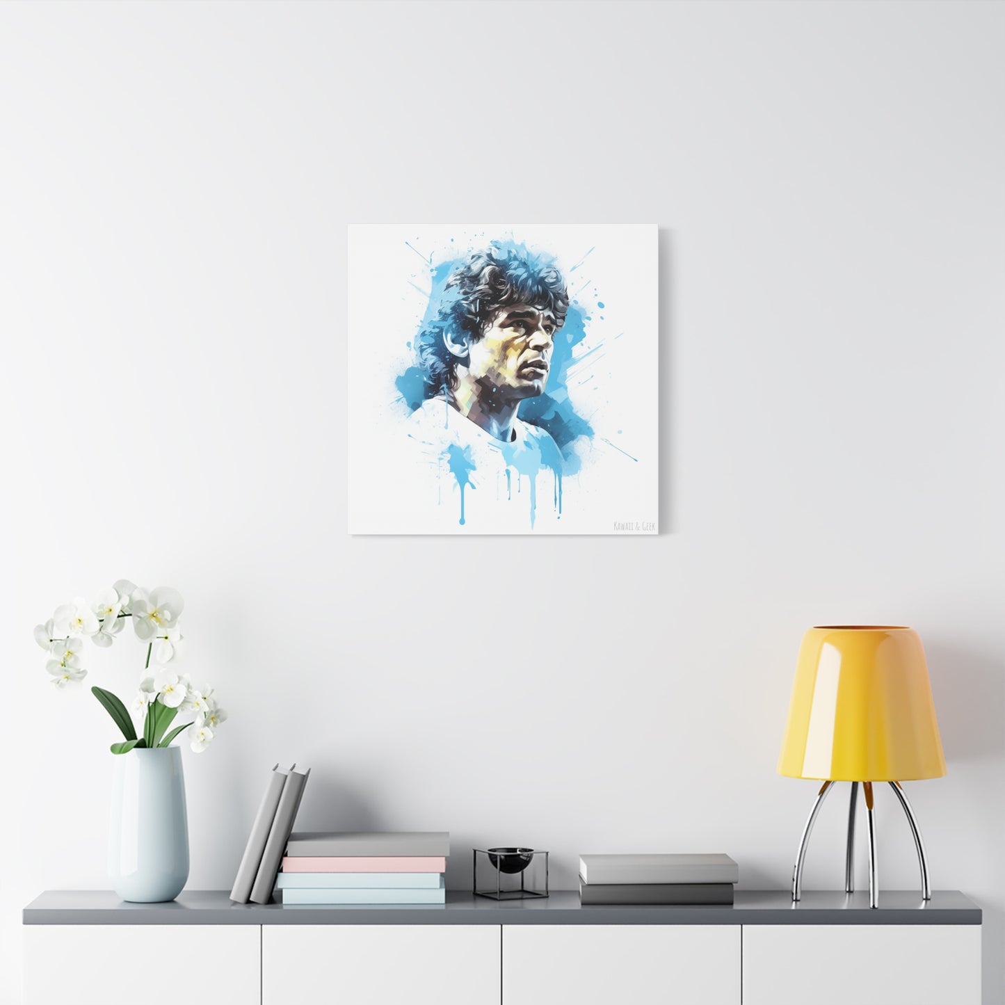 Diego Maradona Watercolor Mastery Cotton Canvas