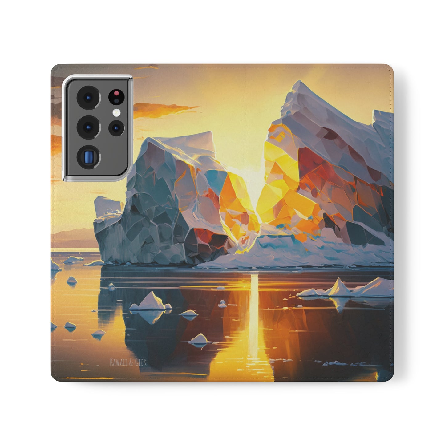 Arctic Landscape and Iceberg at Sunset Flip Phone Case - Capture the Serenity of Nature on Your Device