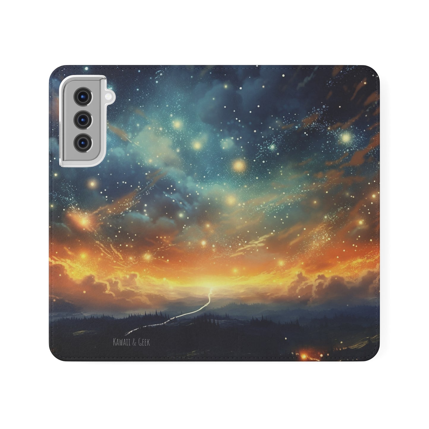 Wonderful Starry Night Flip Phone Case - Embrace the Beauty of the Night Sky