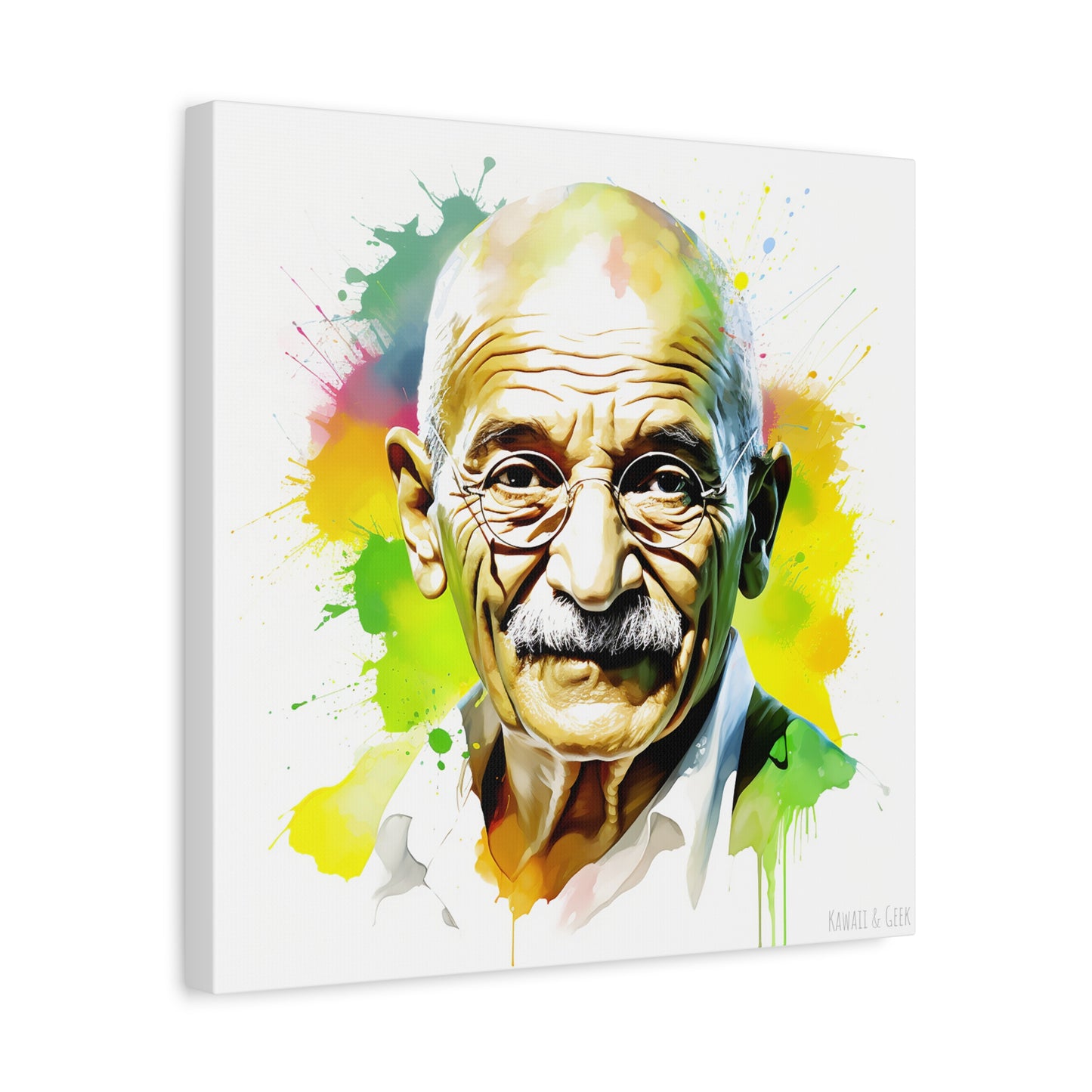 Gandhi Watercolor Tribute Cotton Canvas