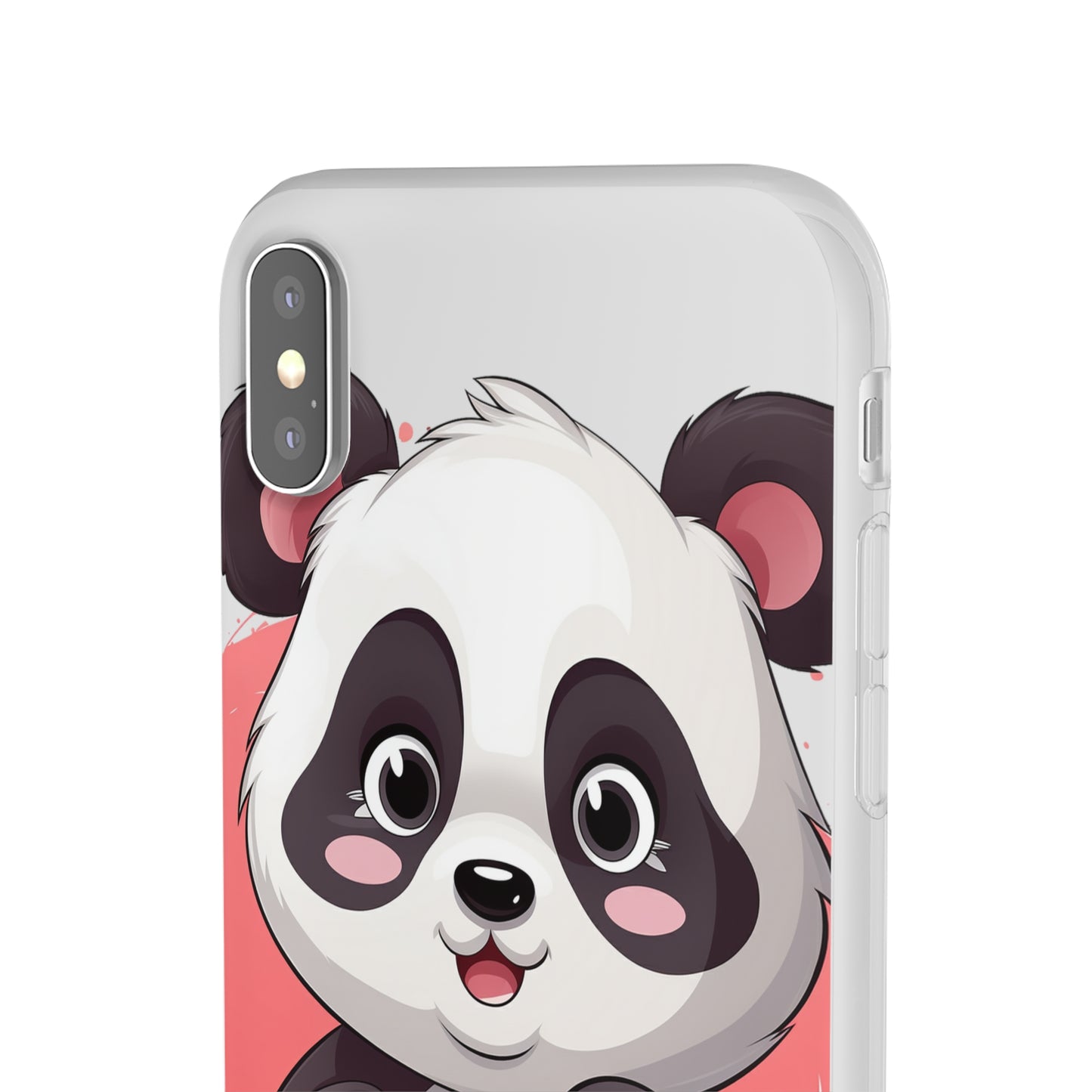 Valentine's Panda Heart Phone Case - Flexi & Semi-Transparent