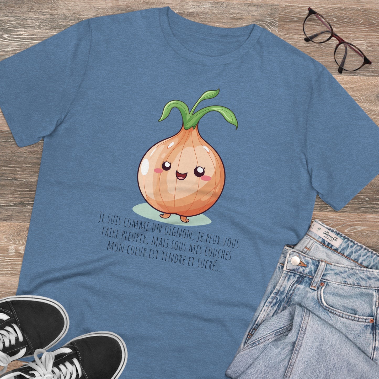 Sweet and Sassy Eco-Friendly Onion T-Shirt for Heartfelt Style - FRENCH