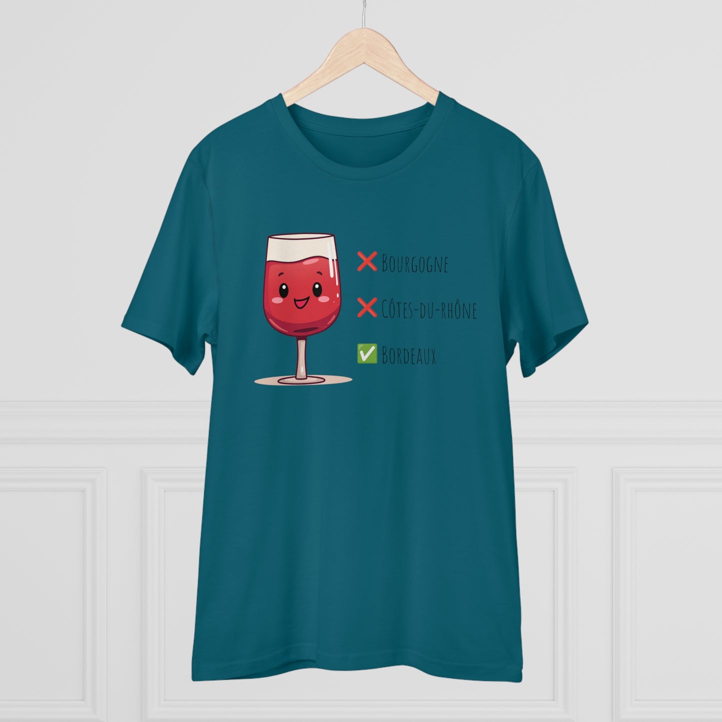 Eco-Friendly 'Bordeaux Wine Preferred' T-Shirt - Cute Red Wine Design, Unisex"