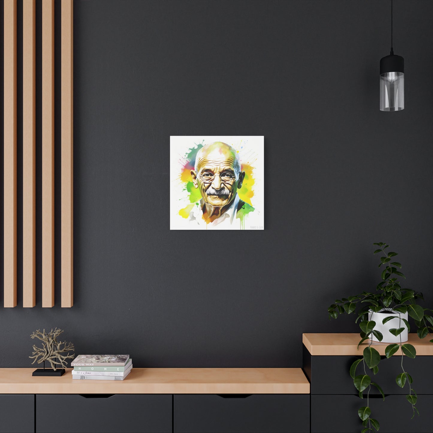 Gandhi Watercolor Tribute Cotton Canvas