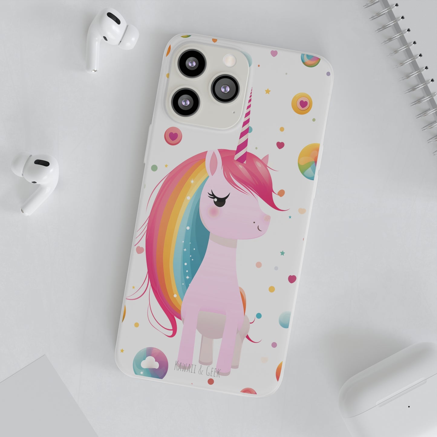 Kawaii Unicorn Flexi Transparent Phone Case