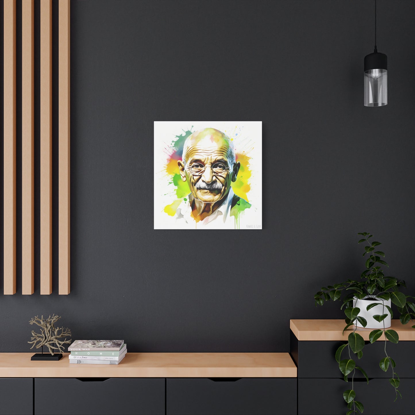 Gandhi Watercolor Tribute Cotton Canvas