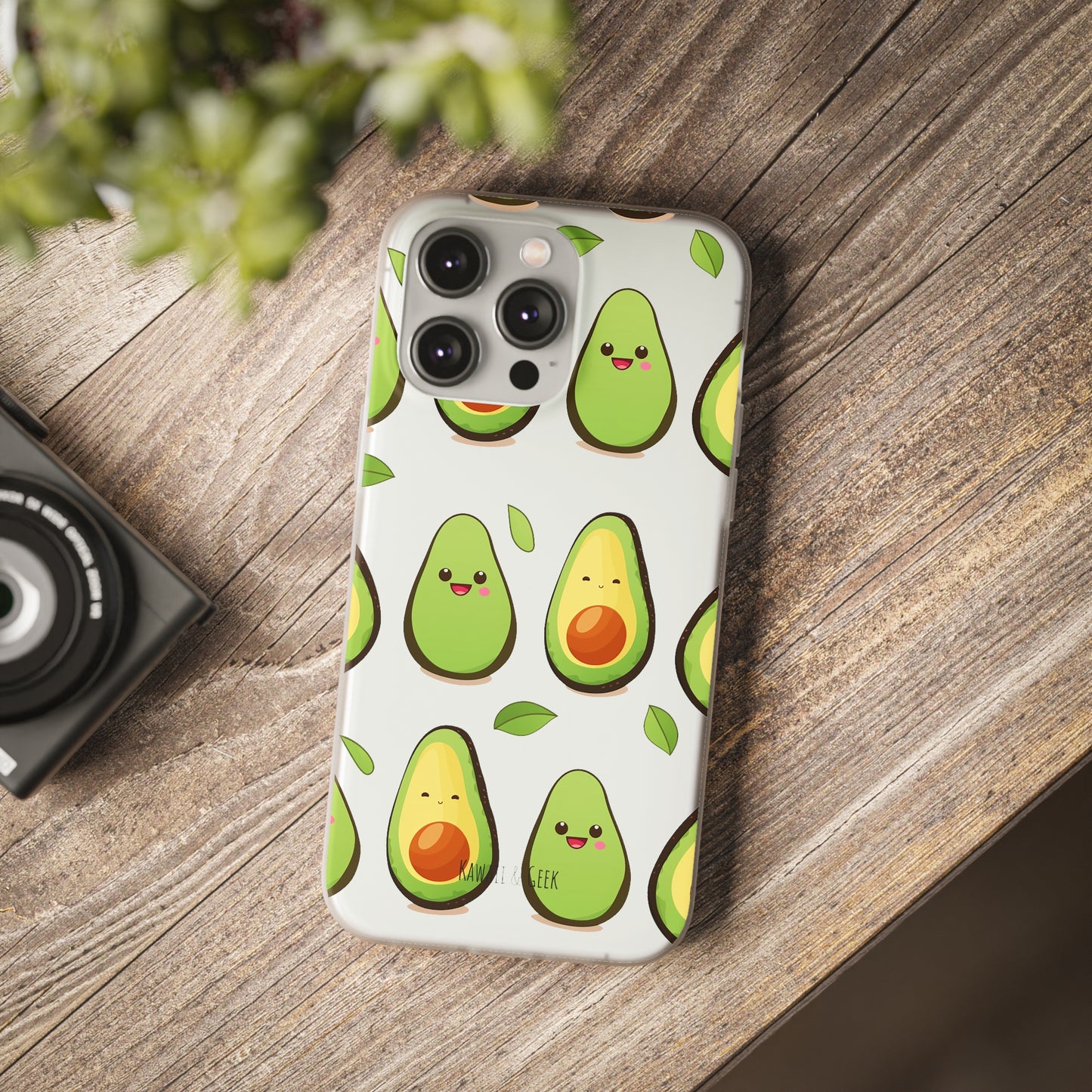 Cute Avocado Transparent Flexi Case: Perfect Blend of Style & Function