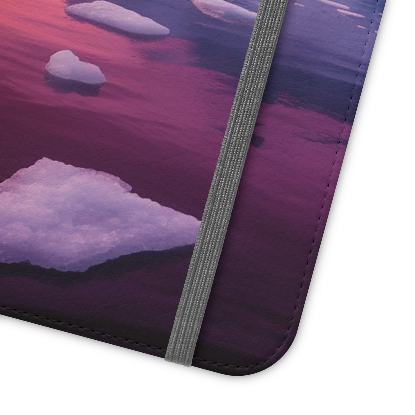 Pinky Arctic Landscape at Sunset Flip Phone Case - Capture the Serenity of Nature on Your Device