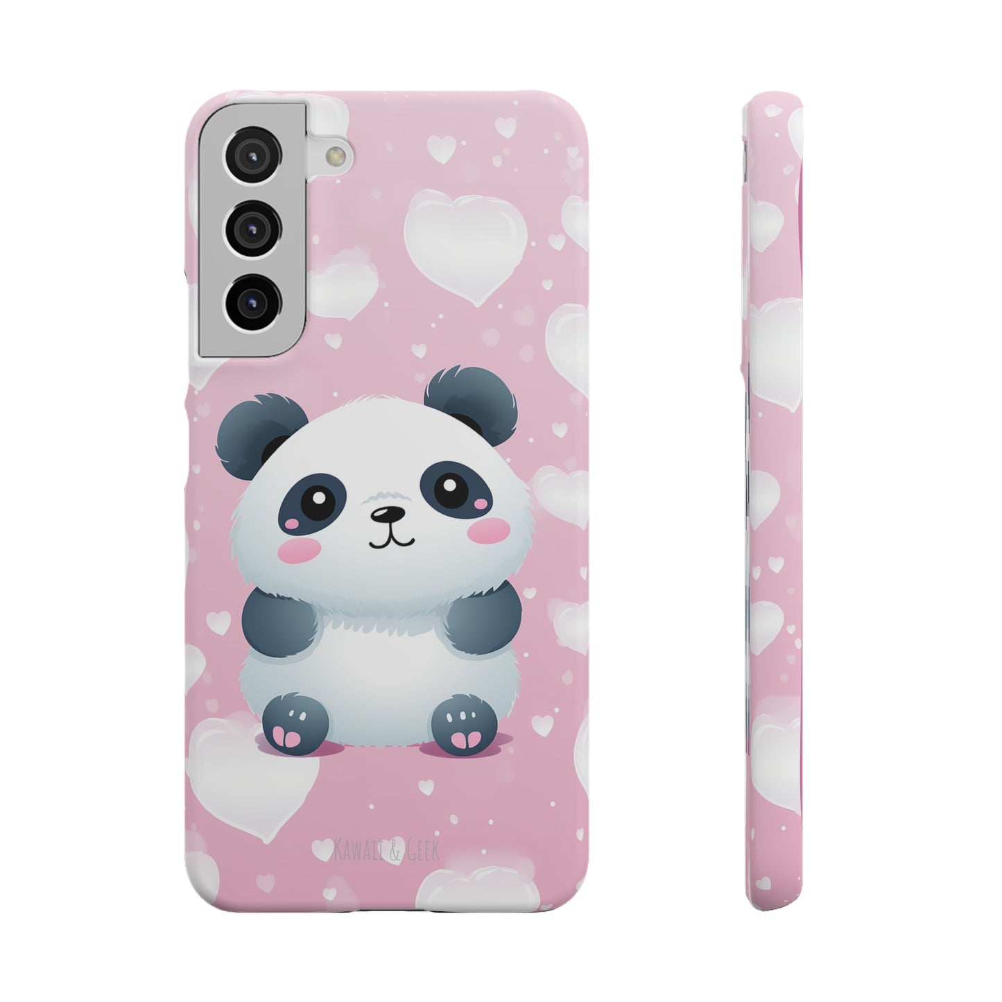 Cute Panda & Hearts Premium Phone Case