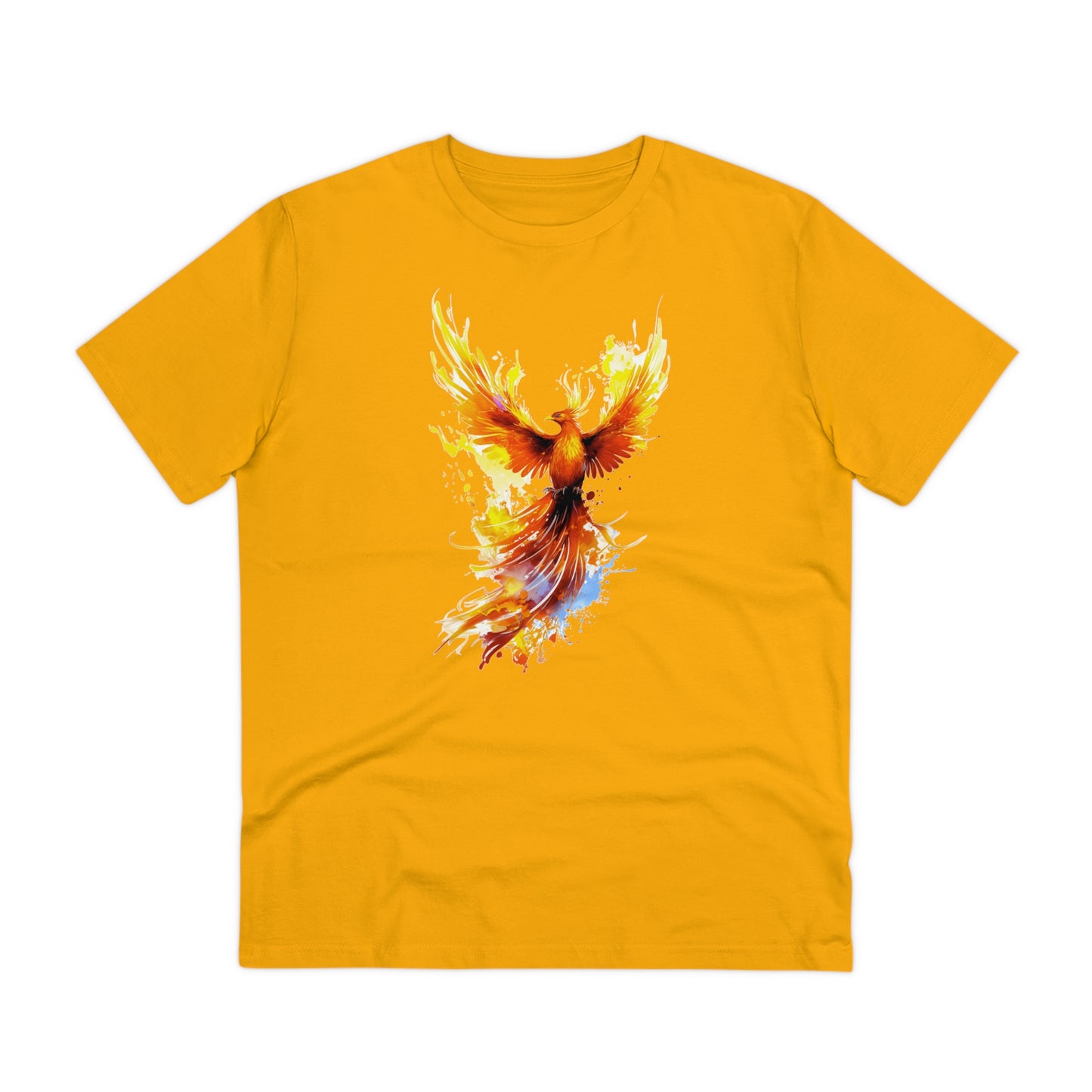 Burning Phoenix Watercolor T-Shirt - Unisex and Eco-Friendly Fashion with a Fiery Twist