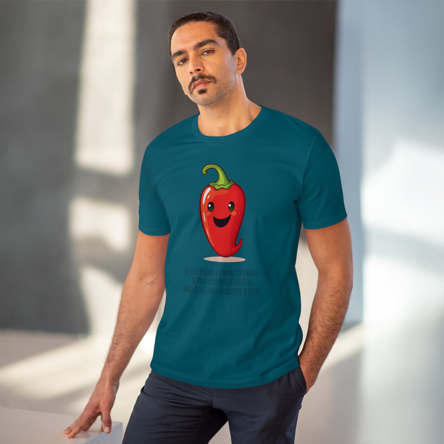 Cute and Smiling Red Hot Pepper Eco-Friendly T-Shirt - FRENCH