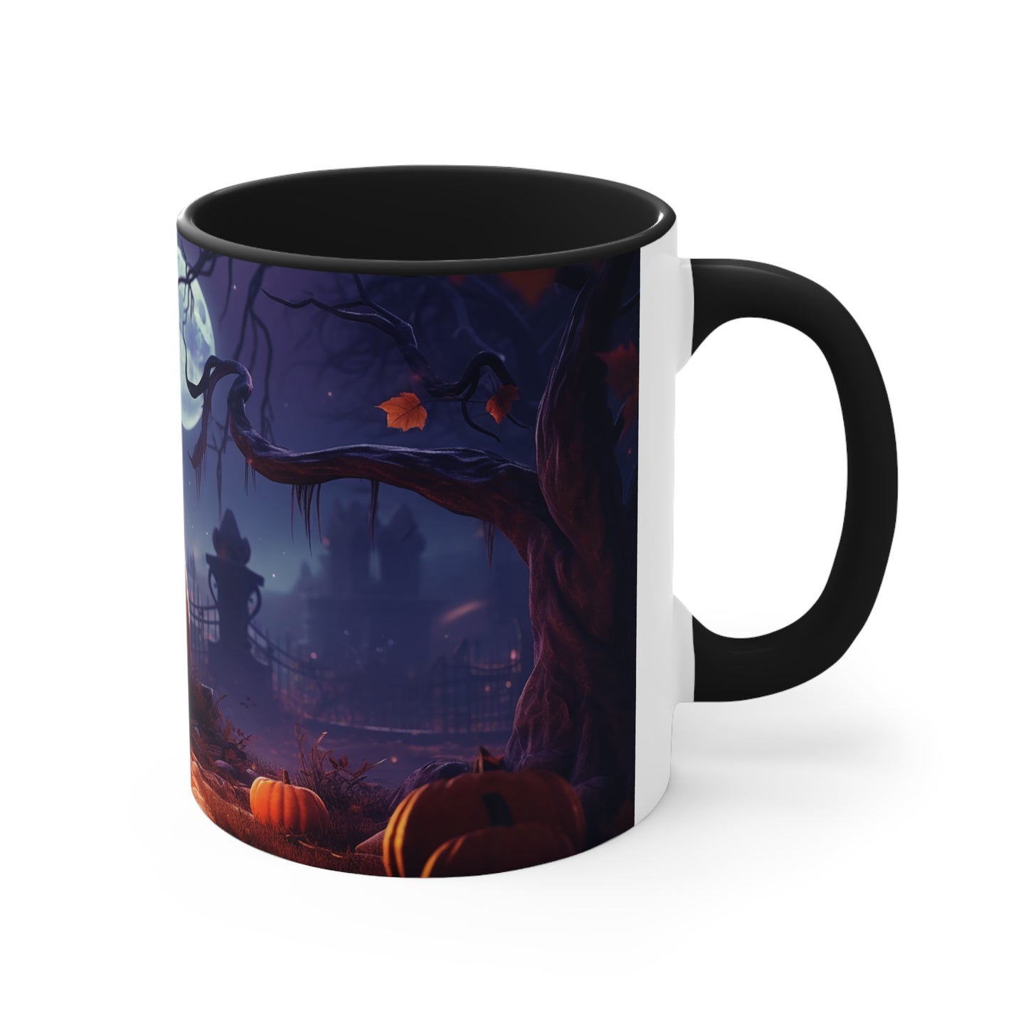 Evil Jack-o-lantern 11 oz Bicolor Mug: Halloween Cemetery Special