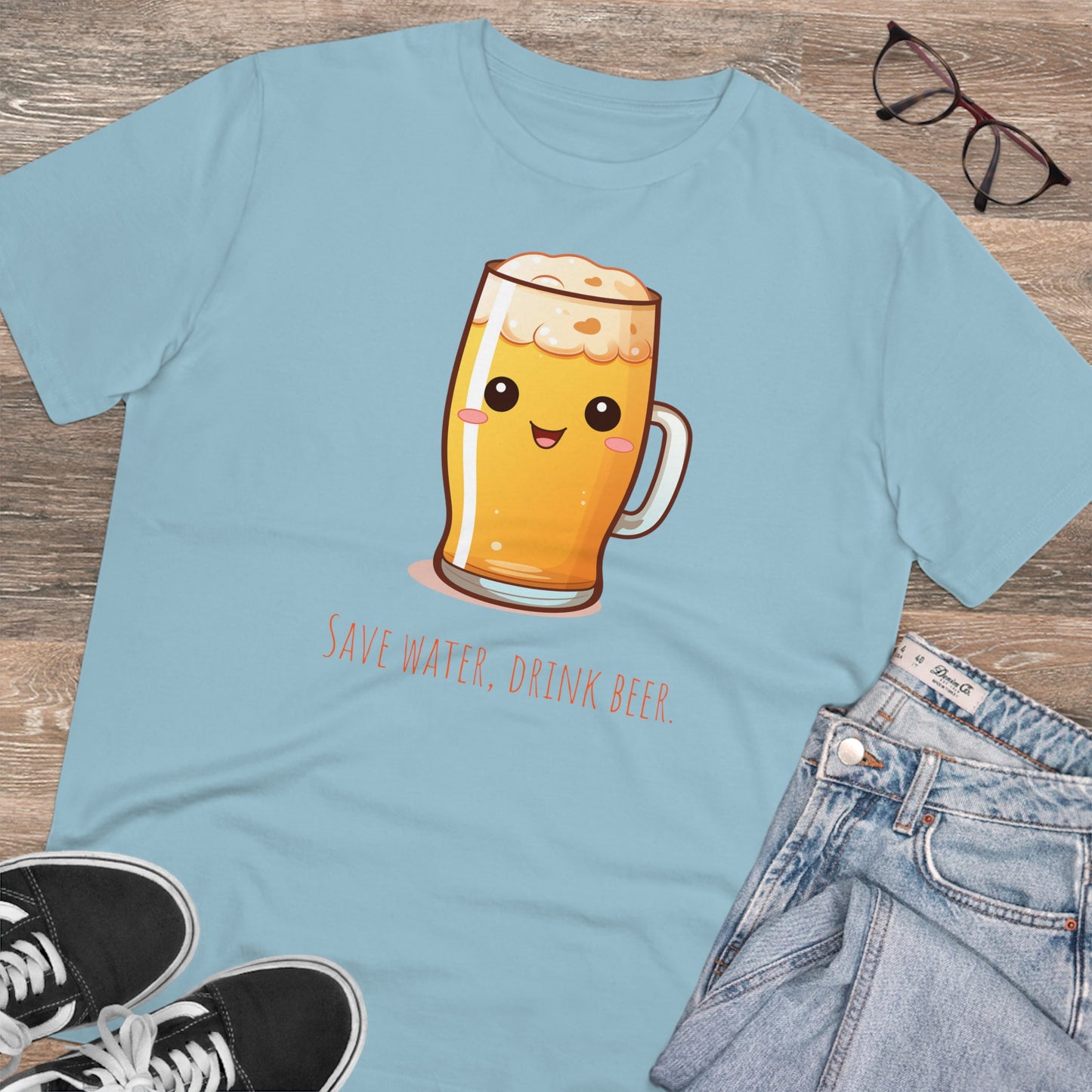 Eco-Friendly Unisex Beer T-Shirt - 'Save Water, Drink Beer'