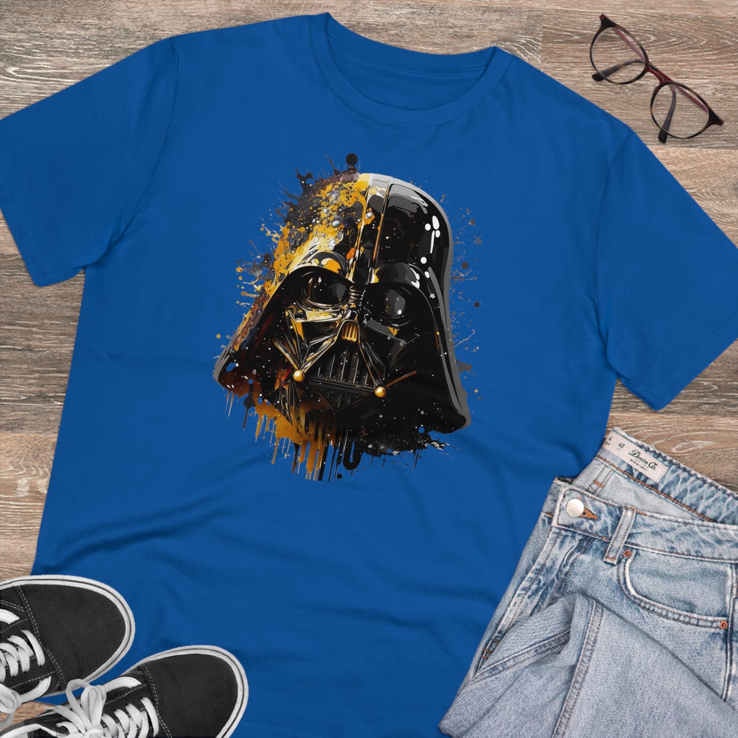 Darth Vader in Watercolor Style Eco-Friendly Unisex T-Shirt - Add Some Artistic and Sustainable Style to Your Wardrobe